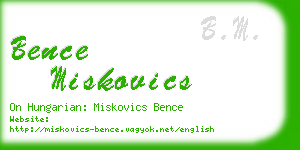 bence miskovics business card